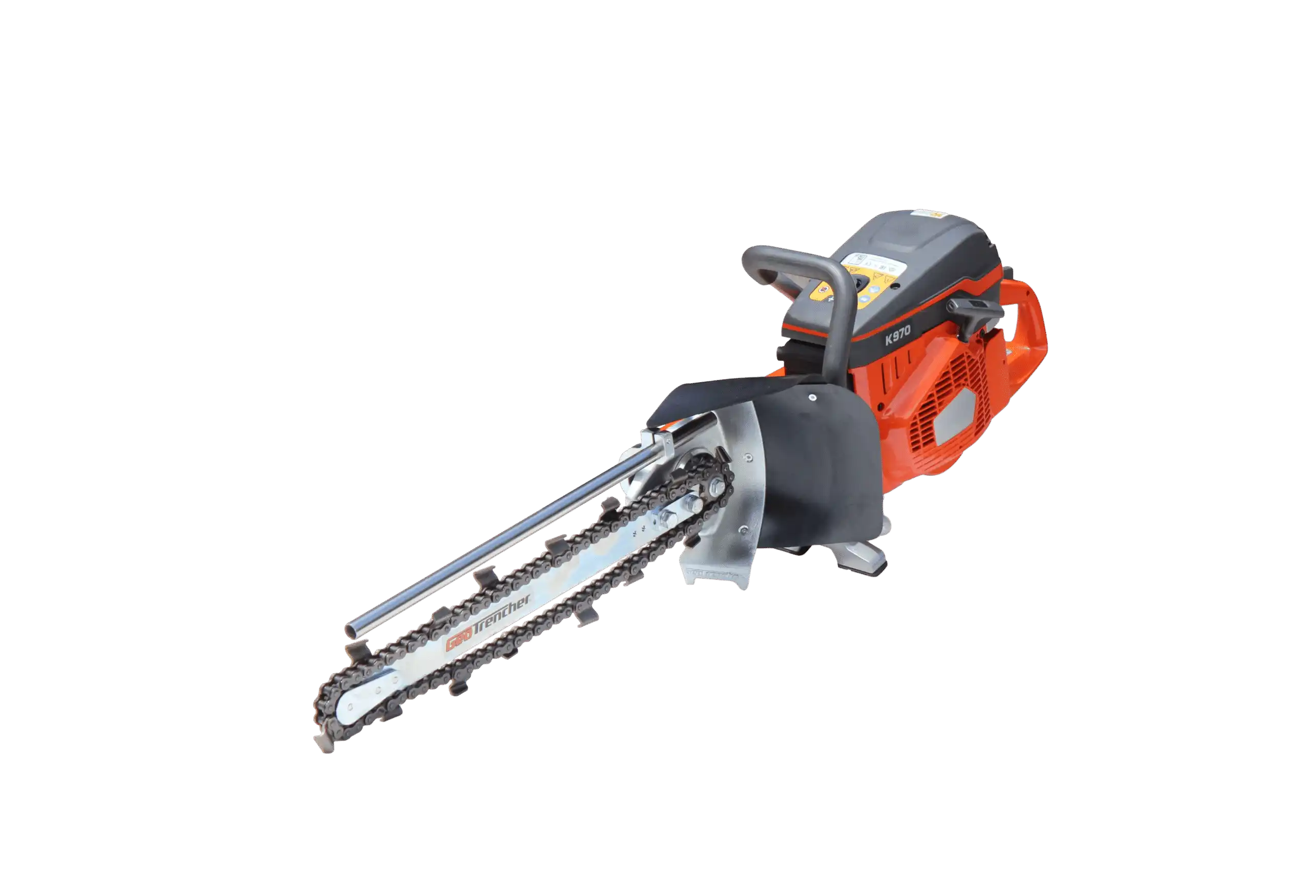 <h1><span data-sheets-root="1">Husqvarna Trenchers K970 GeoTrencher</span></h1> <strong>Unleash Efficiency with Husqvarna K970 Powerhead and 500mm or 700mm GeoTrencher</strong> Are you in search of a trencher that combines robust performance, durability, and eco-friendliness? Look no further than the Husqvarna trenchers range, featuring the Husqvarna K970 Powerhead paired with the 500mm or 700mm GeoTrencher. This powerful duo stands ready to tackle the toughest trenching tasks, offering a reliable and versatile solution for a range of applications. <strong>This package includes 2 x 38mm wide trenching chains for your selected bar size.</strong> trencher or mini trencher