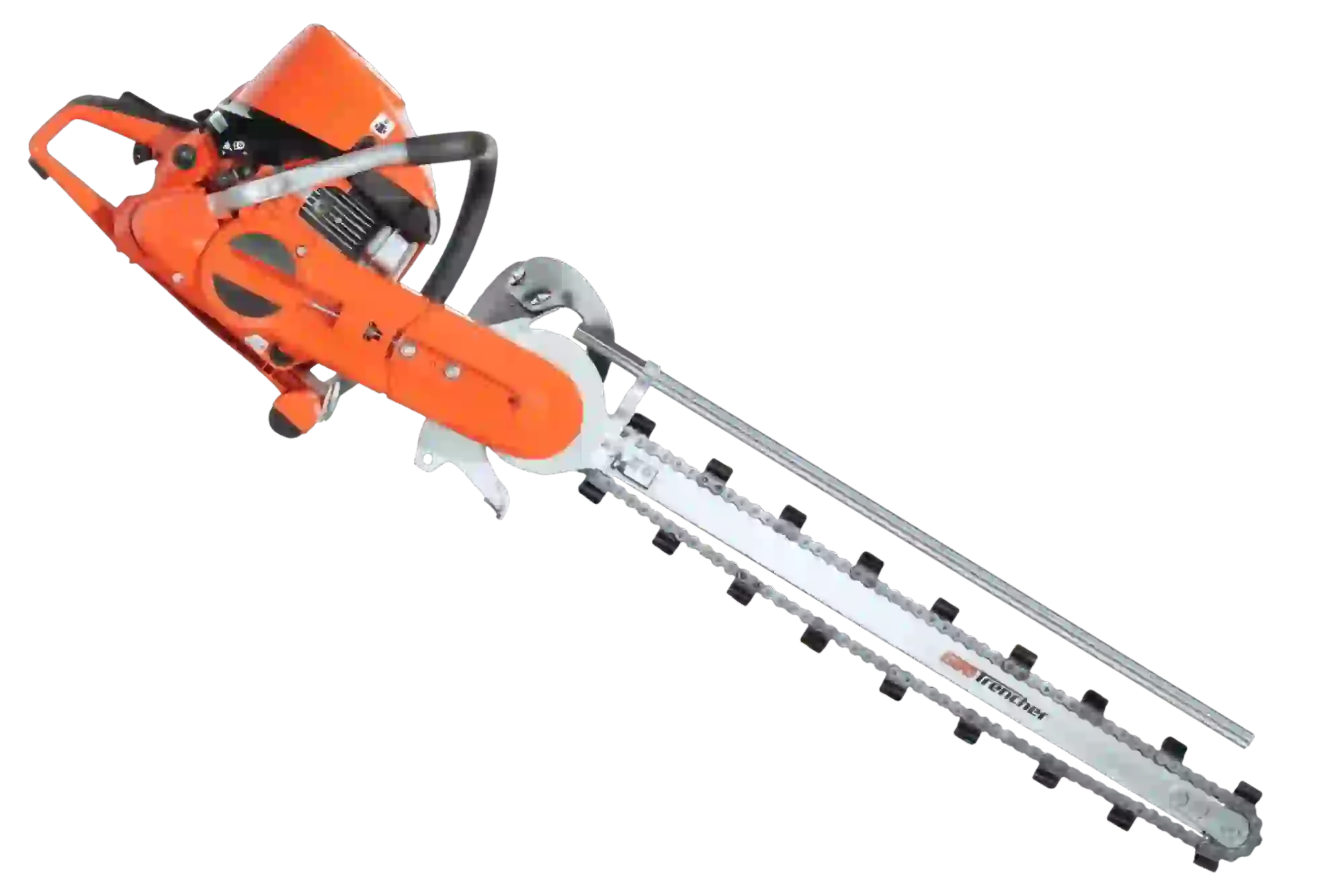 <div class="row s-chatgpt__section"> <div class="column large-12"> <div id="response-container"> <h1><strong>Echo Mini Trencher Attachment Full Kit</strong></h1> introducing the GeoTrencher – ECHO CSG-7410ES Mini Trencher Upgrade your trenching game with the GeoTrencher – ECHO CSG-7410ES, a powerful mini trencher equipped with a mini trencher attachment designed to tackle your landscaping and construction needs with ease. Say goodbye to inefficiency and hello to precision and durability. Here's why this machine is set to revolutionize your projects: Key Features: <ul> <li><strong>Powerful Performance</strong>: Equipped with the Echo 7410 Heavy Duty Powerhead, this trencher delivers the power you need to get the job done efficiently.</li> <li><strong>Versatile Trenching</strong>: Choose from three size options for trenching bar lengths: 400mm, 500mm, or 700mm, ensuring versatility to suit your specific needs.</li> <li><strong>Effortless Operation</strong>: With two 38mm wide trenching chains included, you can start trenching right out of the box, saving you time and effort.</li> <li><strong>Convenient Package Deal</strong>: The GeoTrencher – ECHO CSG-7410ES comes fully assembled and ready and ready to go, providing you with a hassle-free experience from the get-go.</li> </ul> Whether you're working on landscaping projects or tackling construction tasks, the GeoTrencher – ECHO CSG-7410ES is your ultimate trenching companion. Say hello to efficiency, precision, and durability like never before. <strong>Package Deal Includes:</strong> <ul> <li><strong>1 X Echo 7410ES Heavy Duty Powerhead</strong></li> <li><strong>1 X 400mm or 500mm or 700mm Bar GeoTrencher</strong></li> <li><strong>2 X 38mm Wide Trenching Chains - To Bar Length </strong></li> <li><strong>1 X Cut-Off Saw Attachment - Easy Changeover </strong></li> </ul> </div> </div> </div> <div class="row s-chatgpt__section"> <div class="column large-3 tab-12"></div> </div> mini trencher attachment