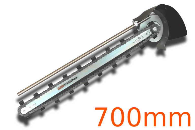 <div class="row s-chatgpt__section"> <div class="column large-12"> <div id="response-container"> <h1><strong>Echo Mini Trencher Attachment Full Kit</strong></h1> introducing the GeoTrencher – ECHO CSG-7410ES Mini Trencher Upgrade your trenching game with the GeoTrencher – ECHO CSG-7410ES, a powerful mini trencher equipped with a mini trencher attachment designed to tackle your landscaping and construction needs with ease. Say goodbye to inefficiency and hello to precision and durability. Here's why this machine is set to revolutionize your projects: Key Features: <ul> <li><strong>Powerful Performance</strong>: Equipped with the Echo 7410 Heavy Duty Powerhead, this trencher delivers the power you need to get the job done efficiently.</li> <li><strong>Versatile Trenching</strong>: Choose from three size options for trenching bar lengths: 400mm, 500mm, or 700mm, ensuring versatility to suit your specific needs.</li> <li><strong>Effortless Operation</strong>: With two 38mm wide trenching chains included, you can start trenching right out of the box, saving you time and effort.</li> <li><strong>Convenient Package Deal</strong>: The GeoTrencher – ECHO CSG-7410ES comes fully assembled and ready and ready to go, providing you with a hassle-free experience from the get-go.</li> </ul> Whether you're working on landscaping projects or tackling construction tasks, the GeoTrencher – ECHO CSG-7410ES is your ultimate trenching companion. Say hello to efficiency, precision, and durability like never before. <strong>Package Deal Includes:</strong> <ul> <li><strong>1 X Echo 7410ES Heavy Duty Powerhead</strong></li> <li><strong>1 X 400mm or 500mm or 700mm Bar GeoTrencher</strong></li> <li><strong>2 X 38mm Wide Trenching Chains - To Bar Length </strong></li> <li><strong>1 X Cut-Off Saw Attachment - Easy Changeover </strong></li> </ul> </div> </div> </div> <div class="row s-chatgpt__section"> <div class="column large-3 tab-12"></div> </div> Trenching Attachment