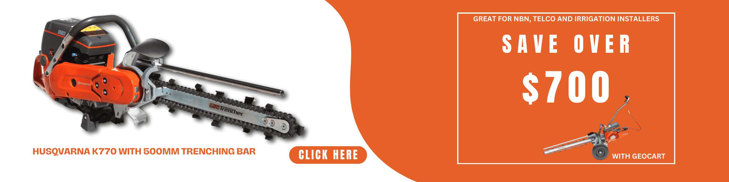 Husqvarna trencher tool promotional banner